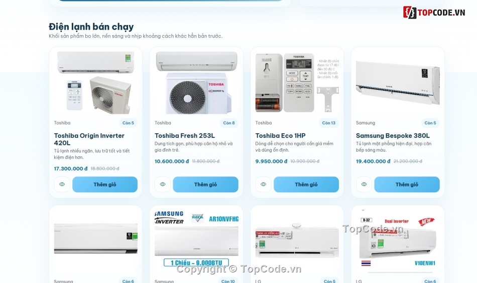 bán website,website bán điều hòa,web bán điều hòa